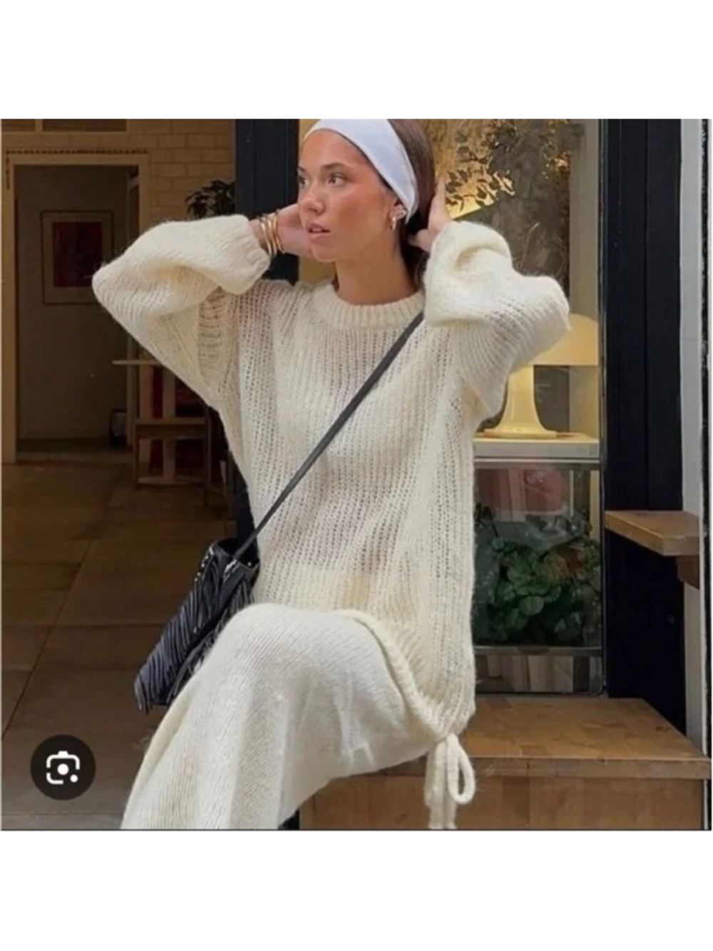 NWT Zara Pullover Sweater Wool & Alpaca Blend Size M Open Knit Oversized
